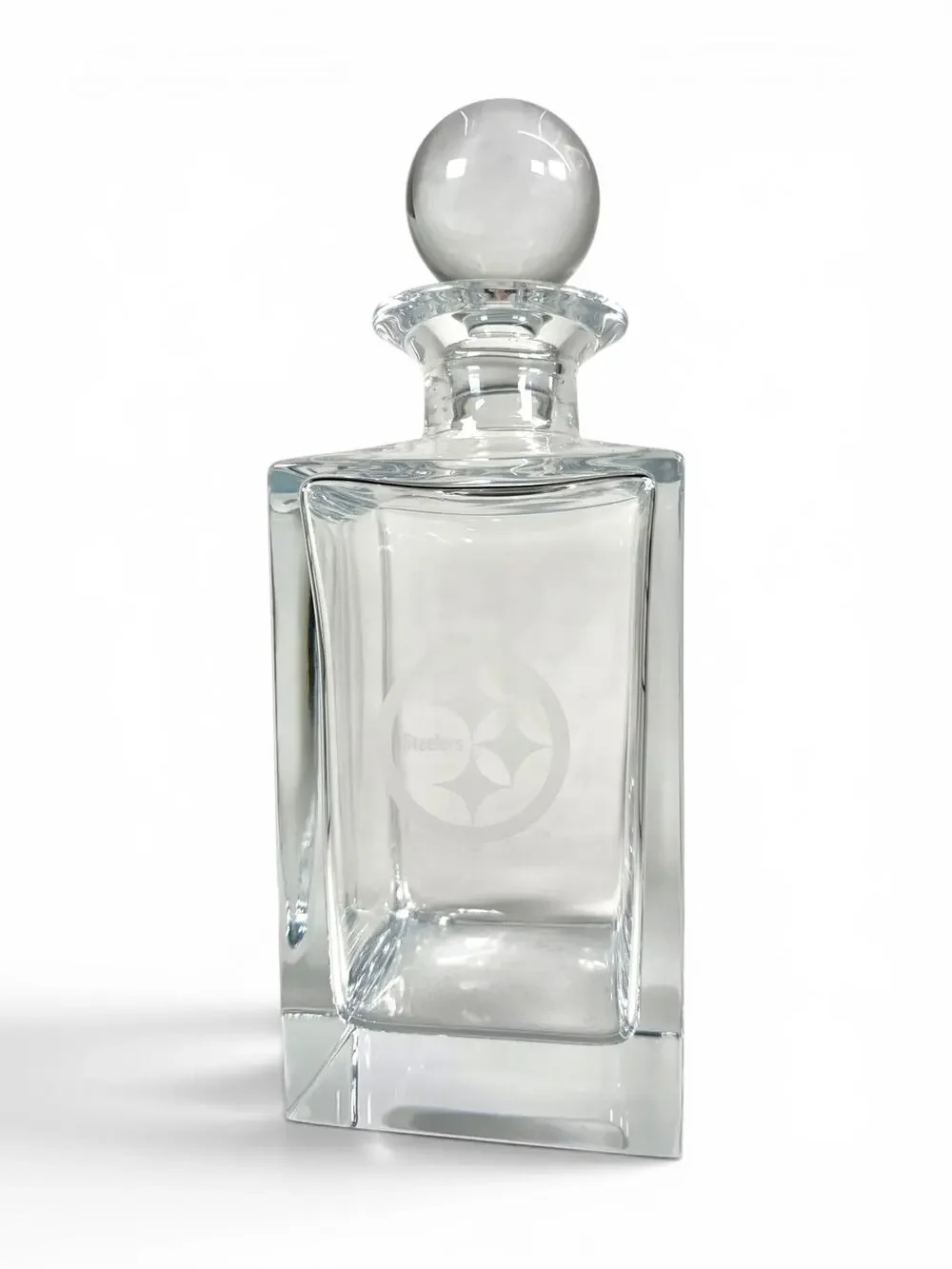 Tiffany & Co Crystal Decanter Crystal Stopper EUC Pittsburgh Steelers RARE